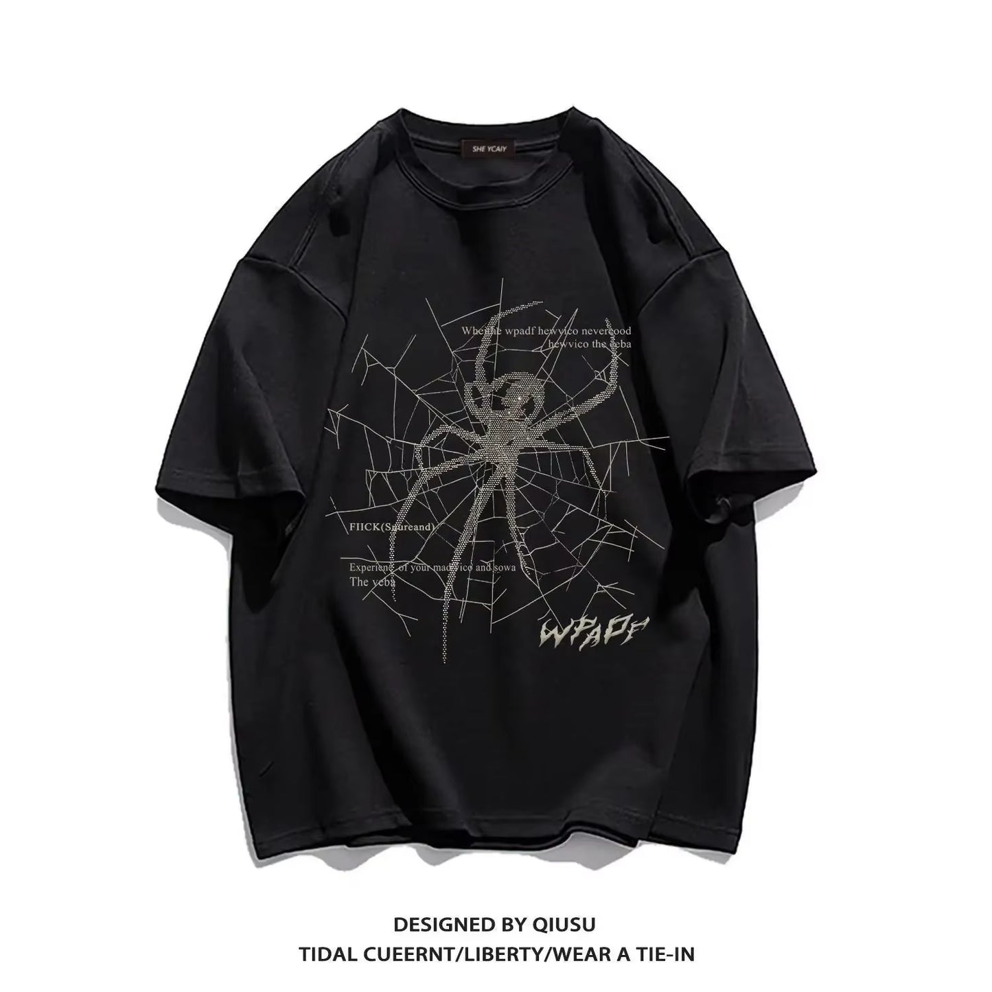 Men'S Pure Cotton T-Shirt Short-Sleeved Summer Thin Trendy American Casual round Neck Top Loose and Versatile Heavyweight Tshirt
