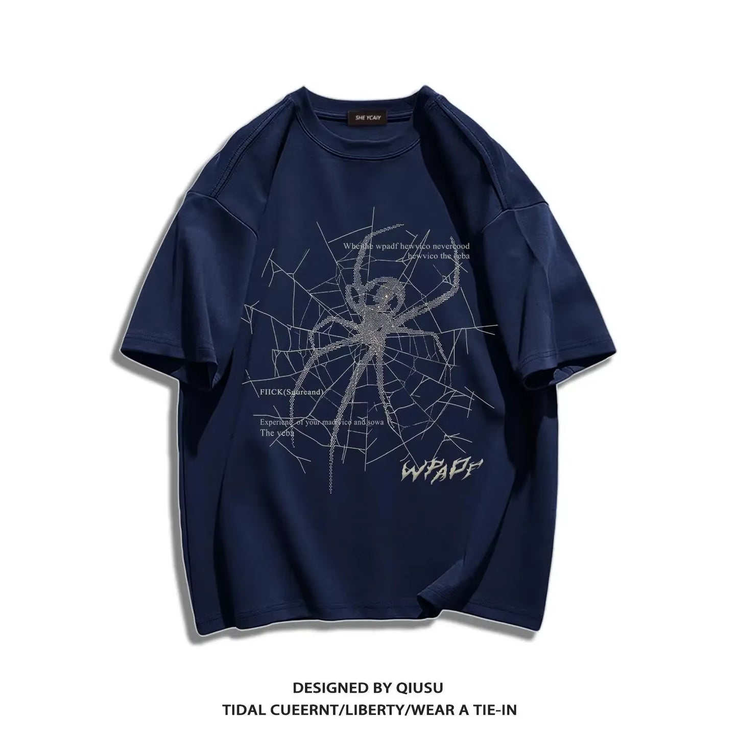 Men'S Pure Cotton T-Shirt Short-Sleeved Summer Thin Trendy American Casual round Neck Top Loose and Versatile Heavyweight Tshirt