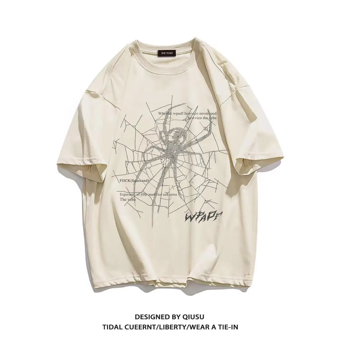 Men'S Pure Cotton T-Shirt Short-Sleeved Summer Thin Trendy American Casual round Neck Top Loose and Versatile Heavyweight Tshirt