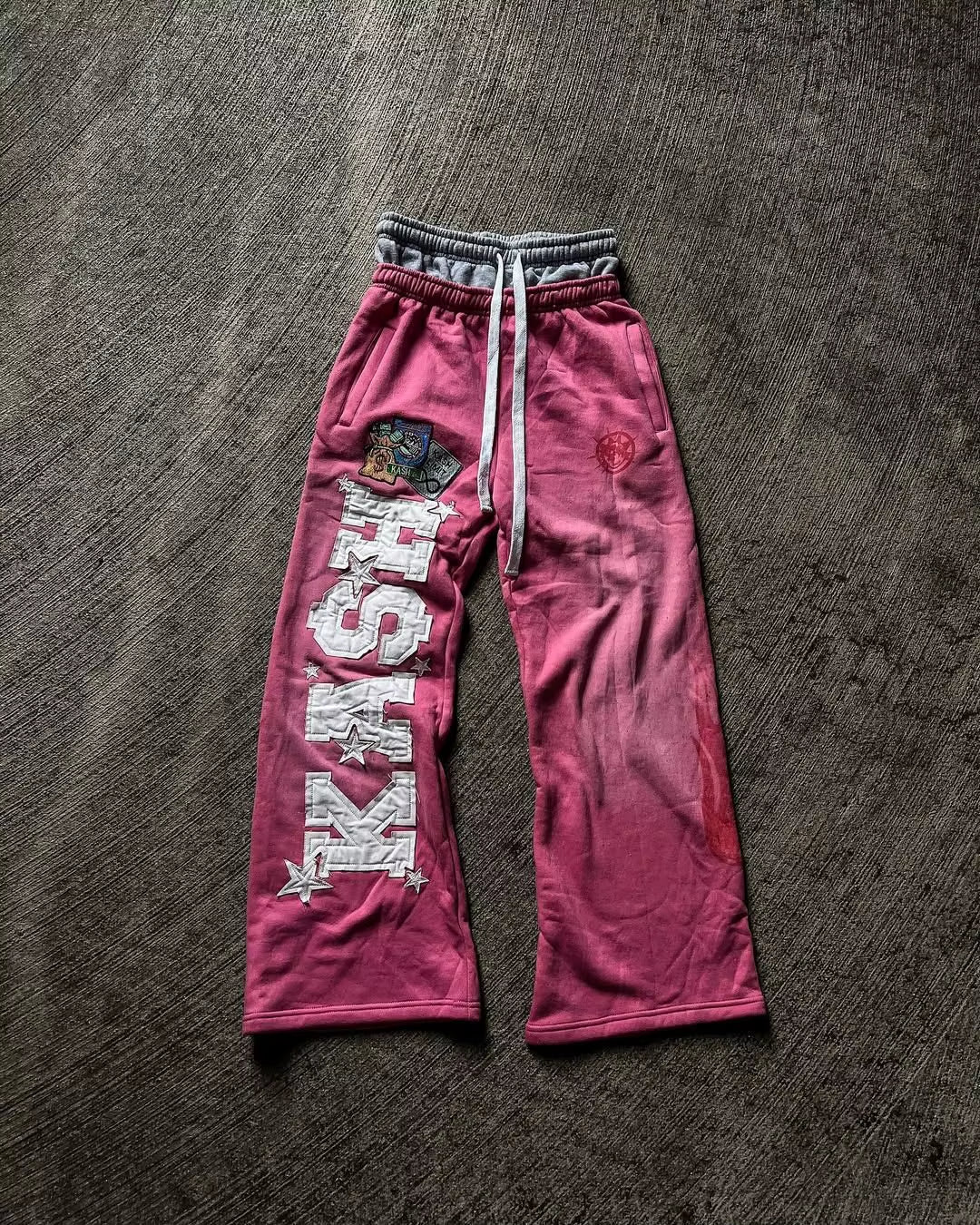 High Street Trendy Pants High Street Ins Trendy Brand Men'S and Women'S Loose Straight Tube Embroidered Printed Casual Pants
