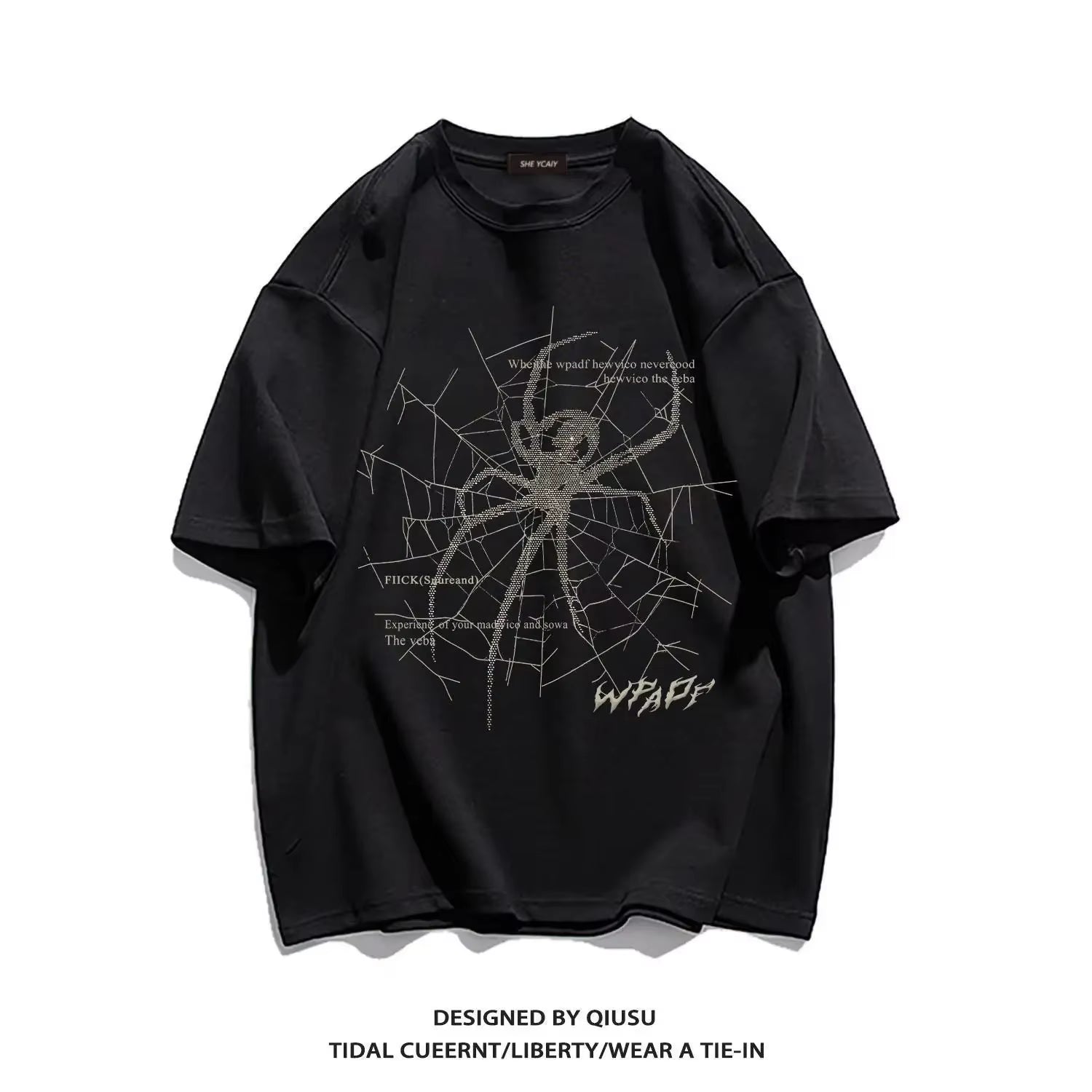 Men'S Pure Cotton T-Shirt Short-Sleeved Summer Thin Trendy American Casual round Neck Top Loose and Versatile Heavyweight Tshirt