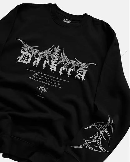 Black Metal Stripes Fashionable Loose Long Sleeves Men 2025 New American Street Hip-hop Gothpunk Retro Letter Casual Top Women