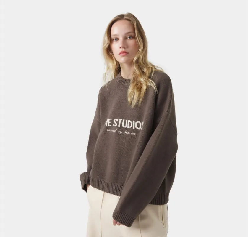 2025 Autumn and Winter Trendy Brand High Street Casual Warm Sweater Men American Retro Harajuku Pullover Long Sleeve Tops Women