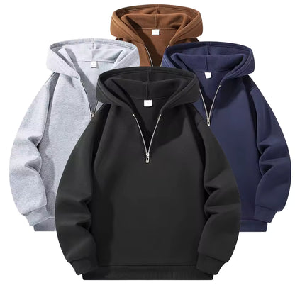 Zipper Hoodies Autumn Winter Men'S New Long Sleeve Hooded Sweatshirt Fashion Casual Male Outfit Sportwear Loose Fit Clothes
