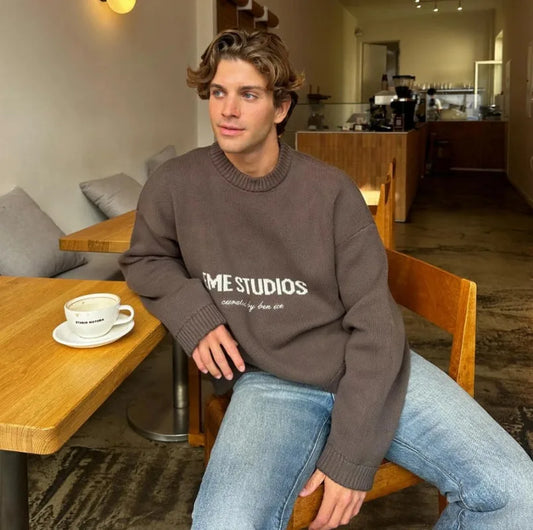2025 Autumn and Winter Trendy Brand High Street Casual Warm Sweater Men American Retro Harajuku Pullover Long Sleeve Tops Women