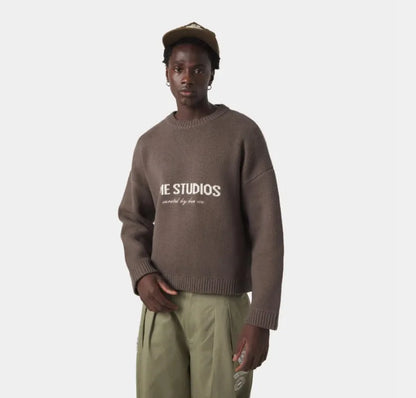 2025 Autumn and Winter Trendy Brand High Street Casual Warm Sweater Men American Retro Harajuku Pullover Long Sleeve Tops Women